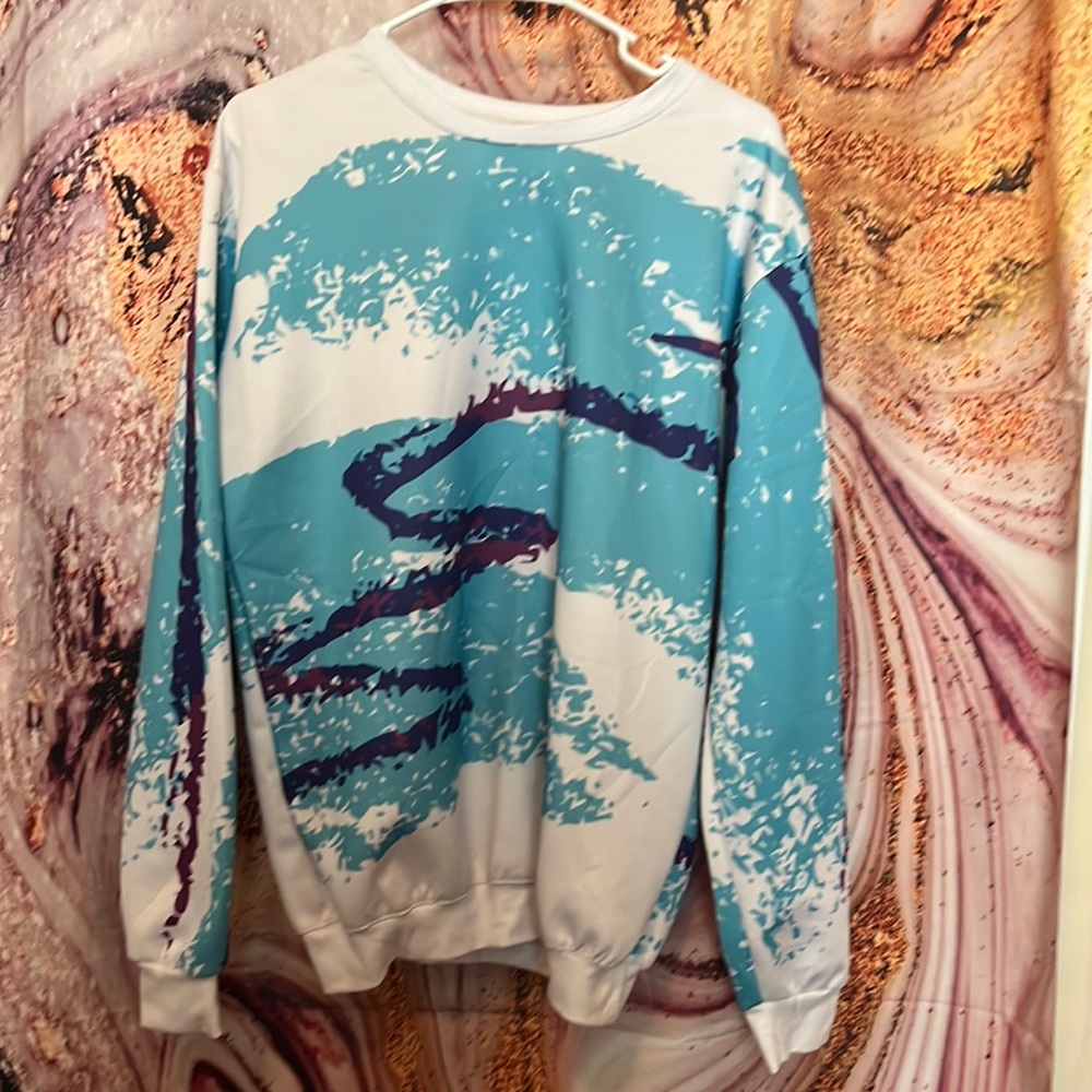 90s print crew neck